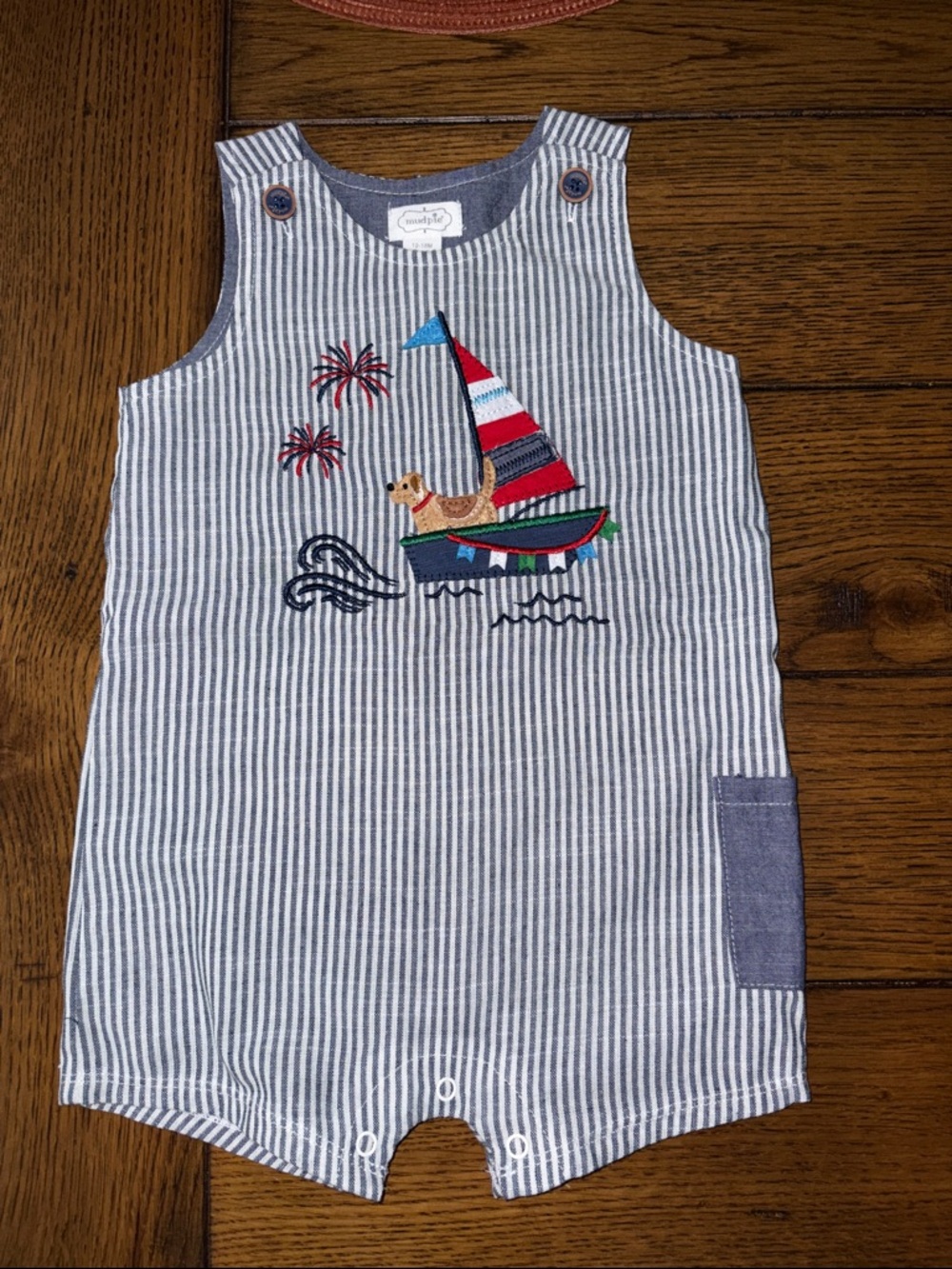 Mud Pie Sailboat Puppy Jon Jon 12-18 Mo.